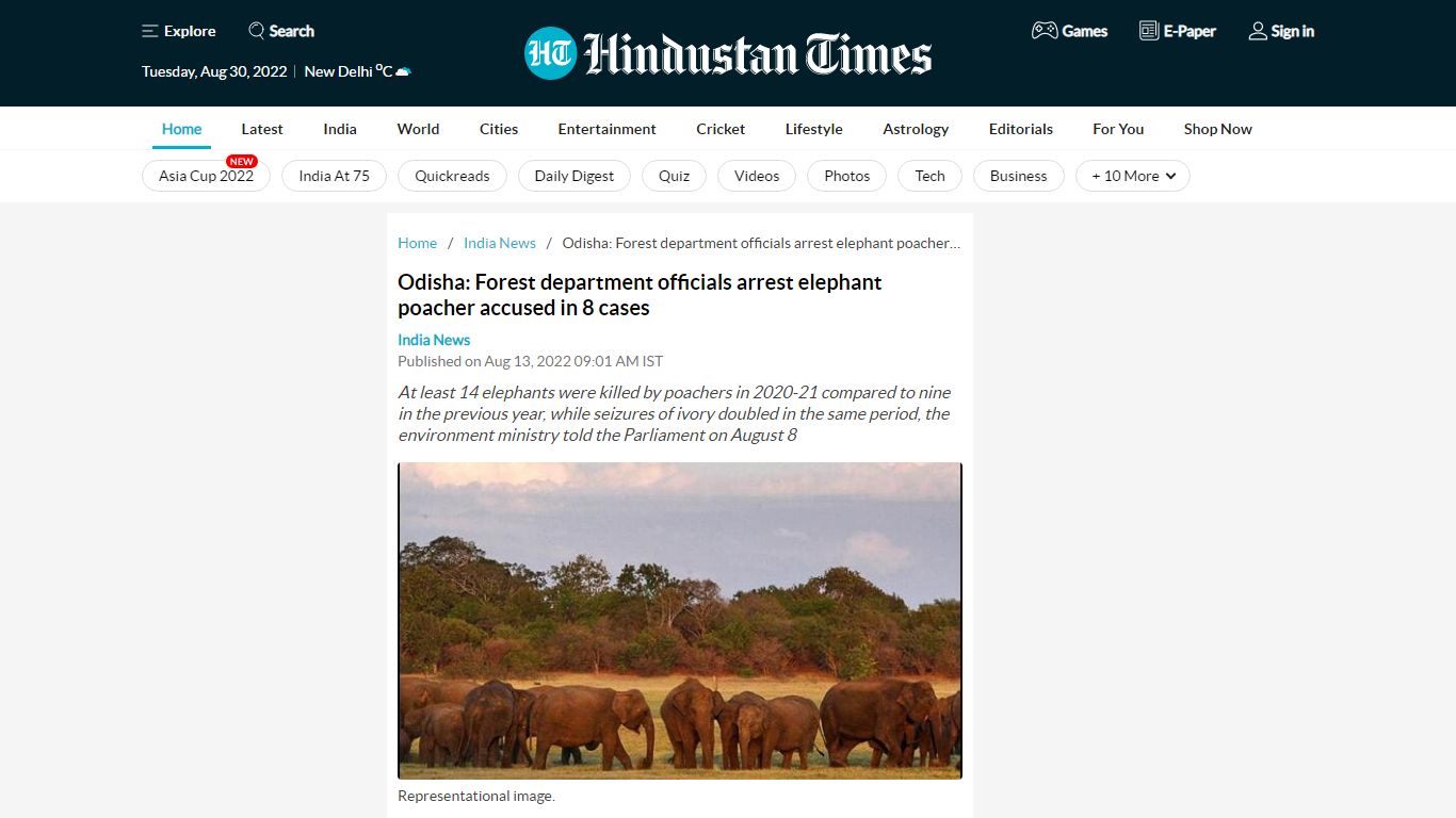 Odisha: Forest department officials arrest elephant poacher accused in ...